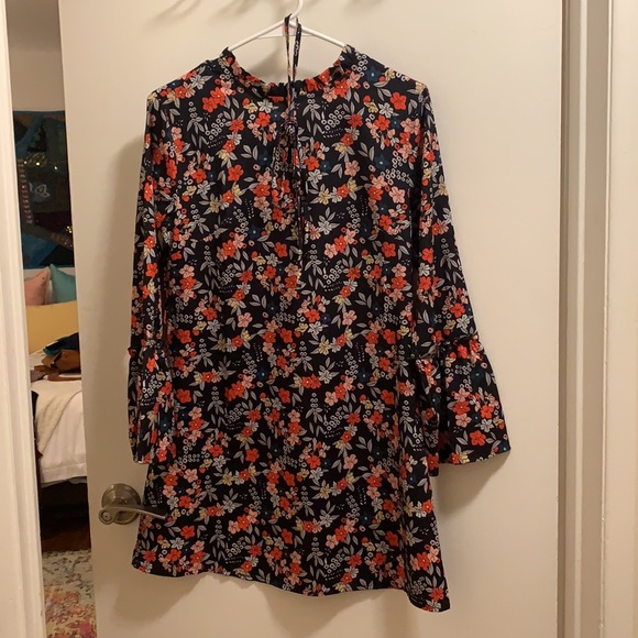 Frock necked floral mini dress - Picture 1 of 4